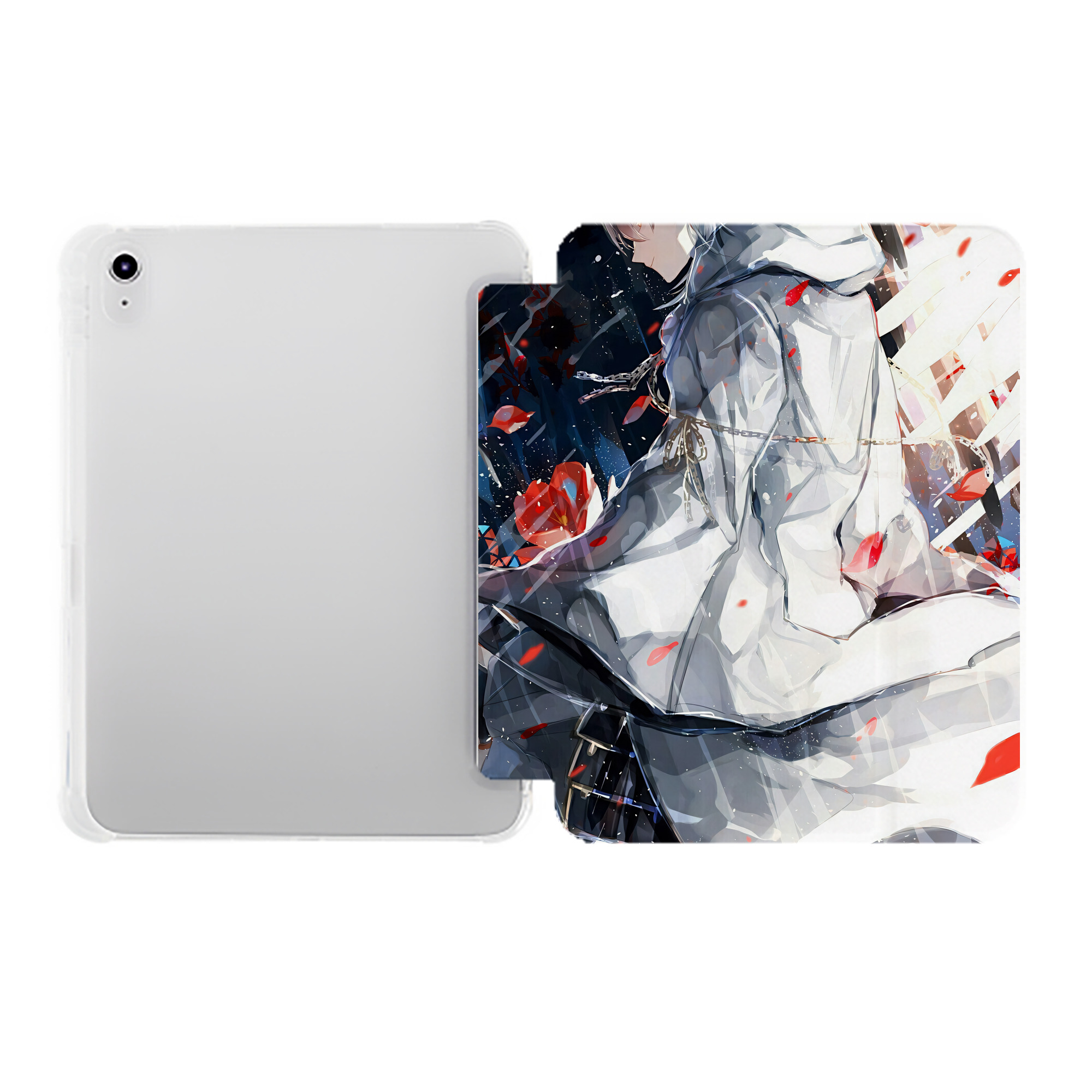 （画像用） 刀剣乱舞 Touken Ranbu IPad ケース ペン収納付き 三つ折りスタンド PUレザー×シリコン 対応機種9.5/10.5/10.9インチ